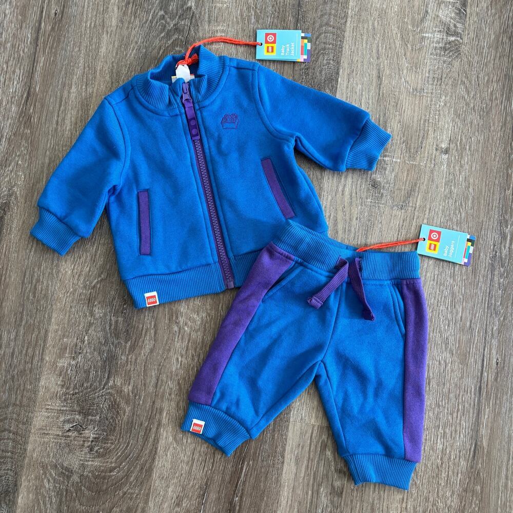 NWT Lego x Target Baby Track Jacket and Jogger Set in Blue Purple Size: Newborn